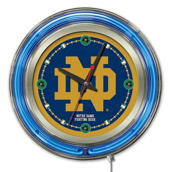 Notre Dame Double Neon 15" Clock (ND)
